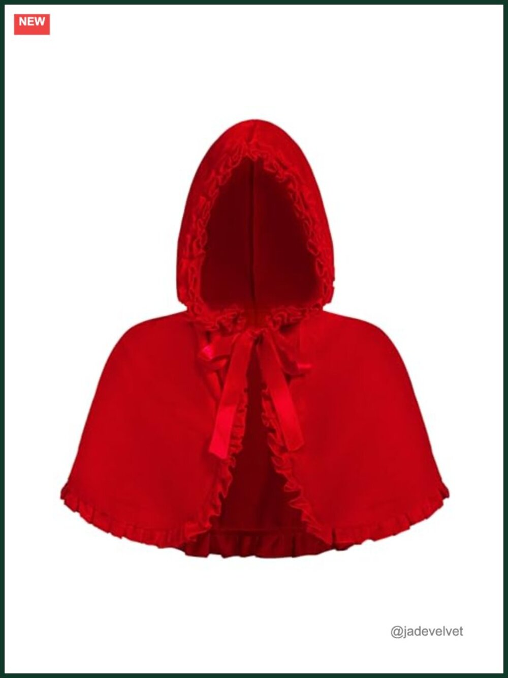 Short Red Velvet Hood Cape for Women Halloween Christmas Costume Little Red